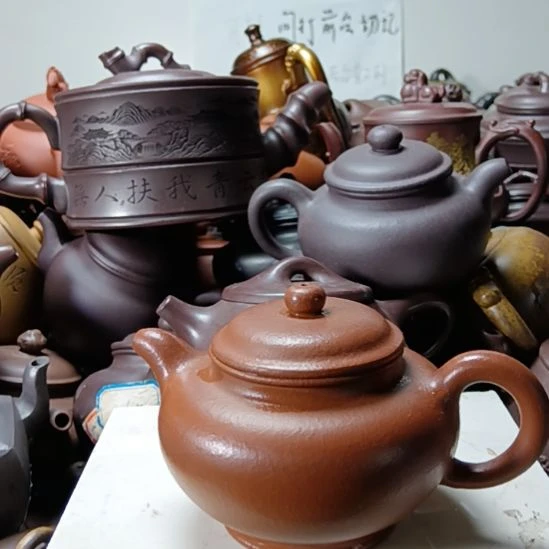 茶壶紫砂宜兴原矿红降坡泥柴烧手工320cc紫砂壶