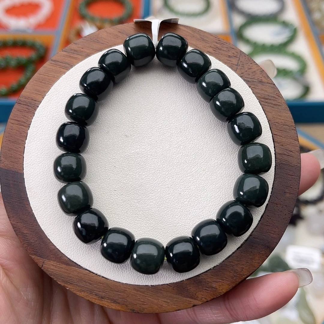 和田玉未镶嵌手串A2卡9×10