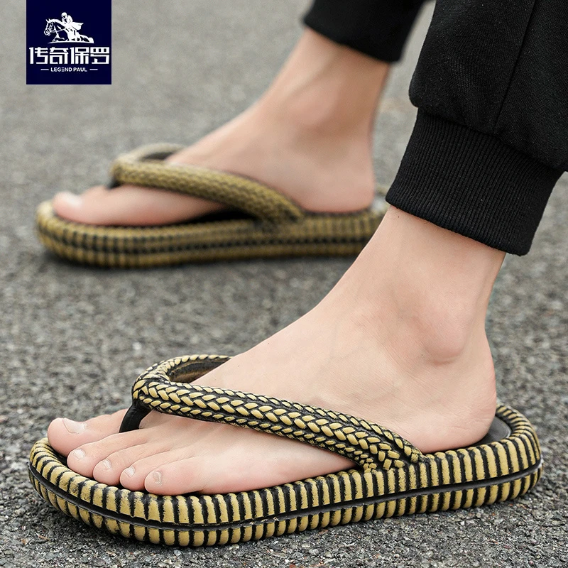 传奇保罗人字拖男士款2025新款爆款防滑防臭软底轻便沙滩人字拖鞋