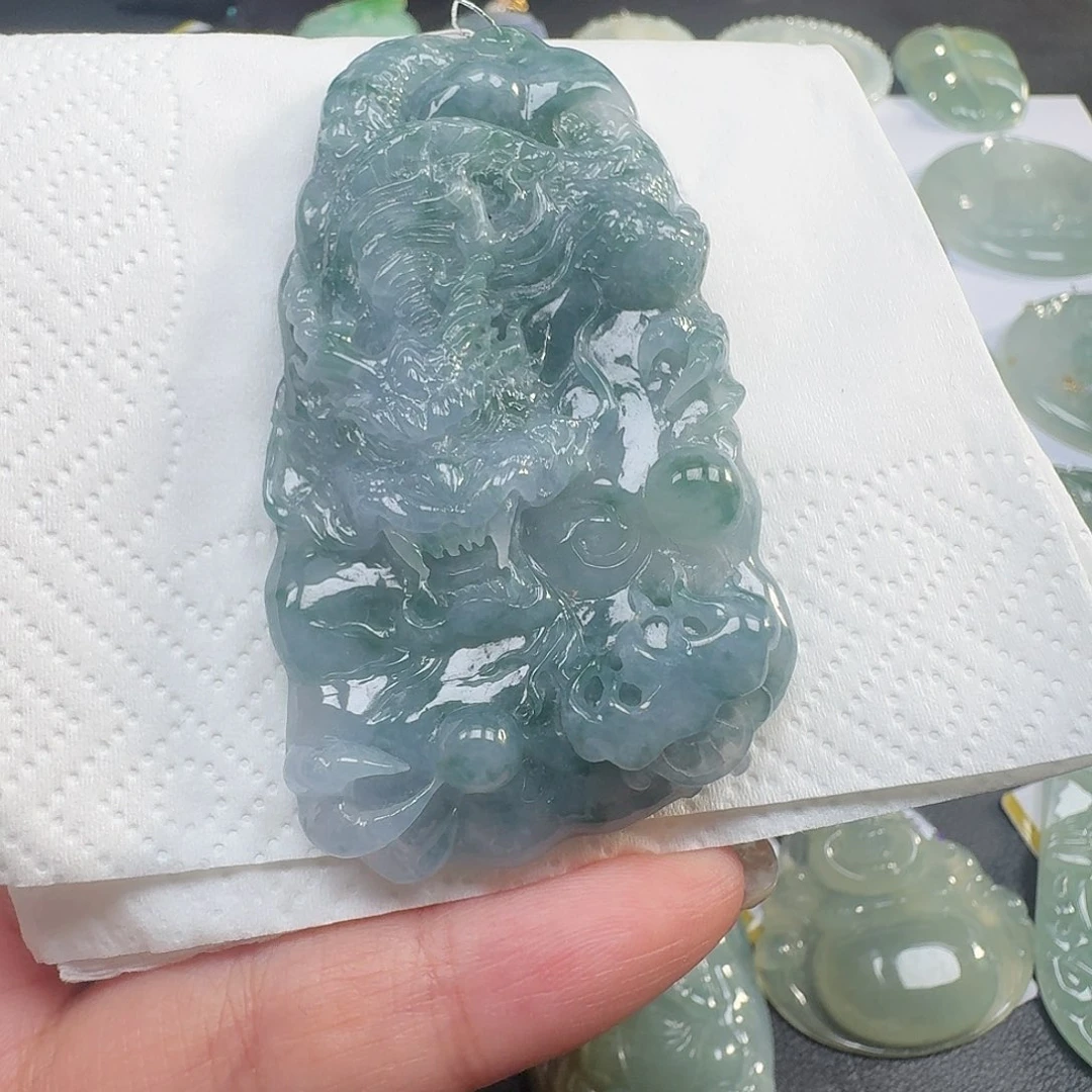 华***哥翡翠未镶嵌颈饰吊坠