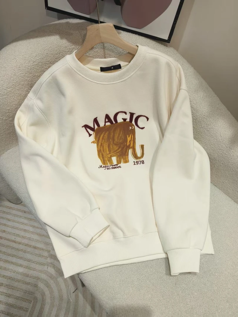 【大象】2025慵懒风宽松长袖卫衣女秋季休闲时尚上衣9512