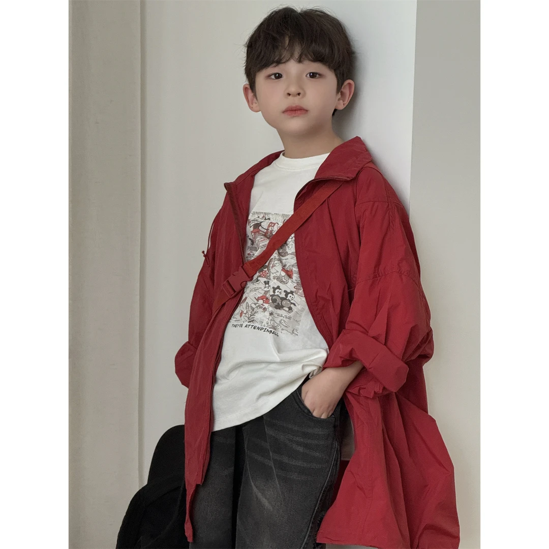 in 爱：nl25男童防晒衣套装儿童中长款过膝透气带包包防晒衣90726