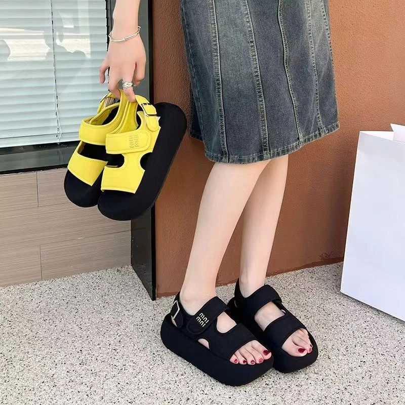 JOJO厚底拖鞋罗马风网红女春夏季透气时尚鞋子女ins潮牌百搭