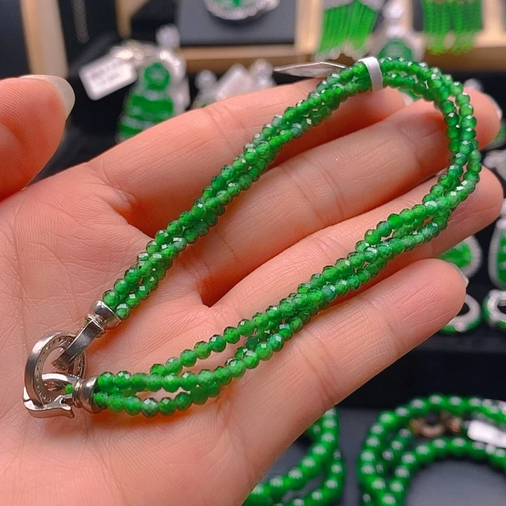 翡翠未镶嵌耳饰天然A货翡翠手链麻花