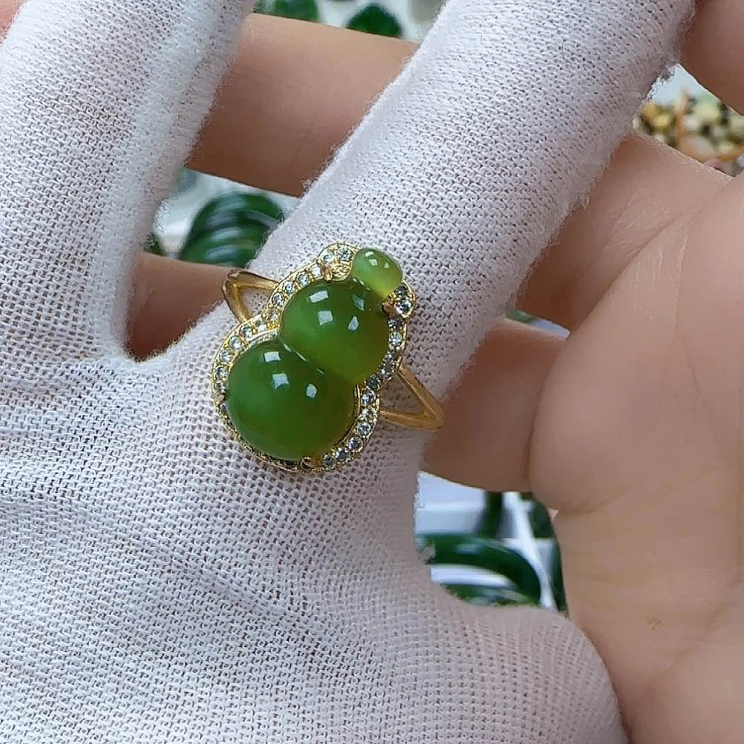 和田玉（碧玉）戒指未镶嵌用****7