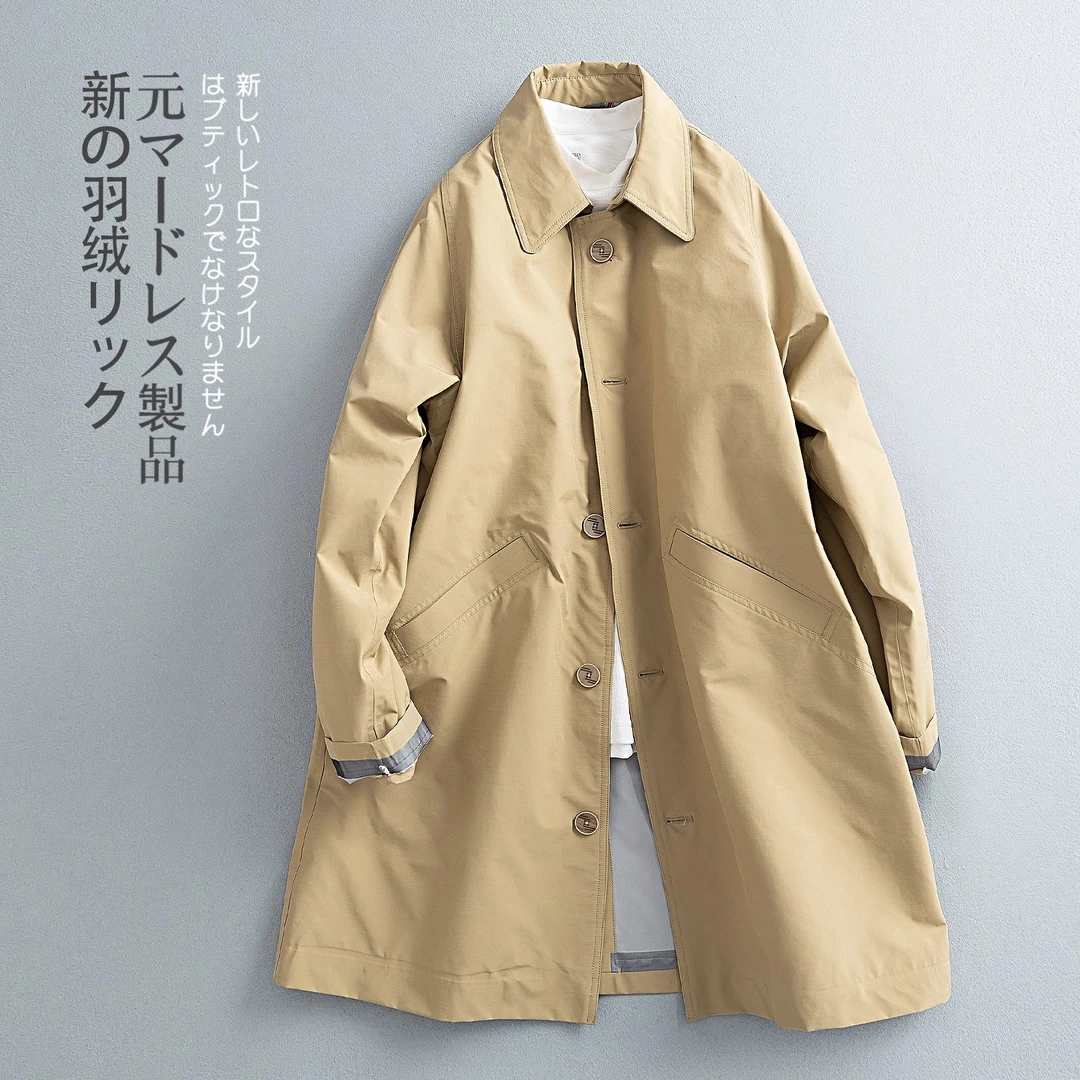 廓形男士中长款轻薄羽绒服三合一商务休闲加厚风衣一衣多穿外套冬