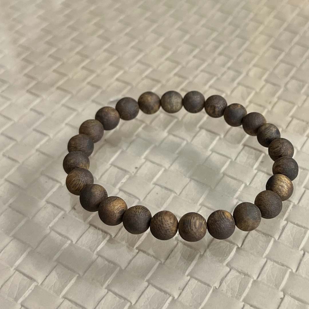 沉香海南绿奇楠满油0.8圆珠单圈沉香手串凉感蜜香-多样性发一