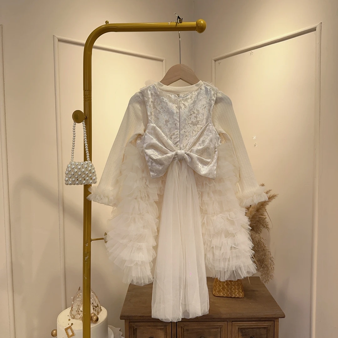 女童公主裙秋冬高级感生日礼服女宝宝背心裙公主蓬蓬连衣裙蛋糕裙