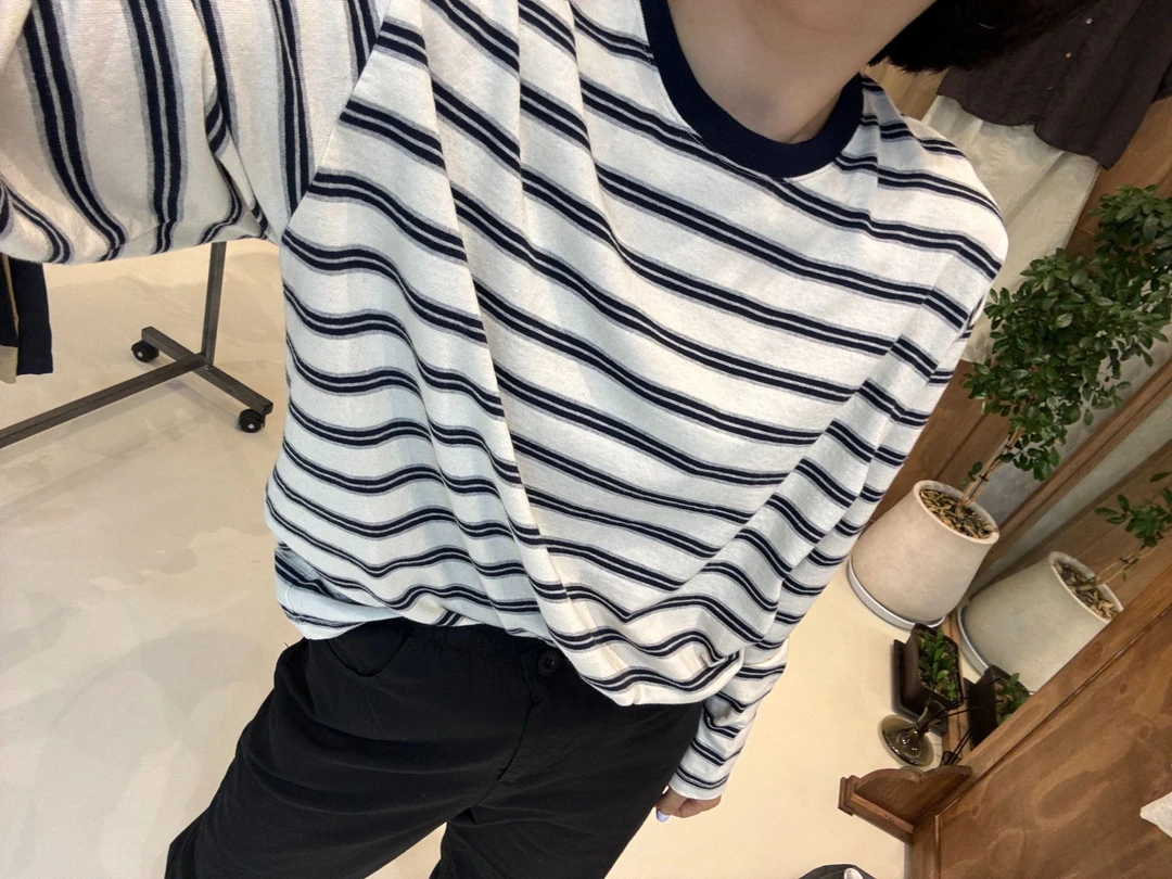 新款LA长袖条纹T（衣长63胸围59）NO退换