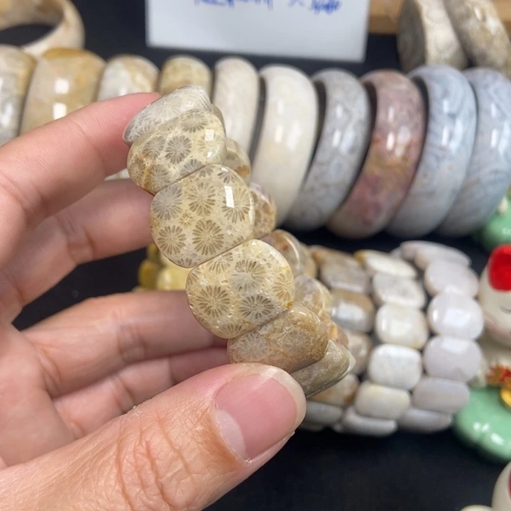 未镶嵌手链硅化珊瑚（珊瑚玉）