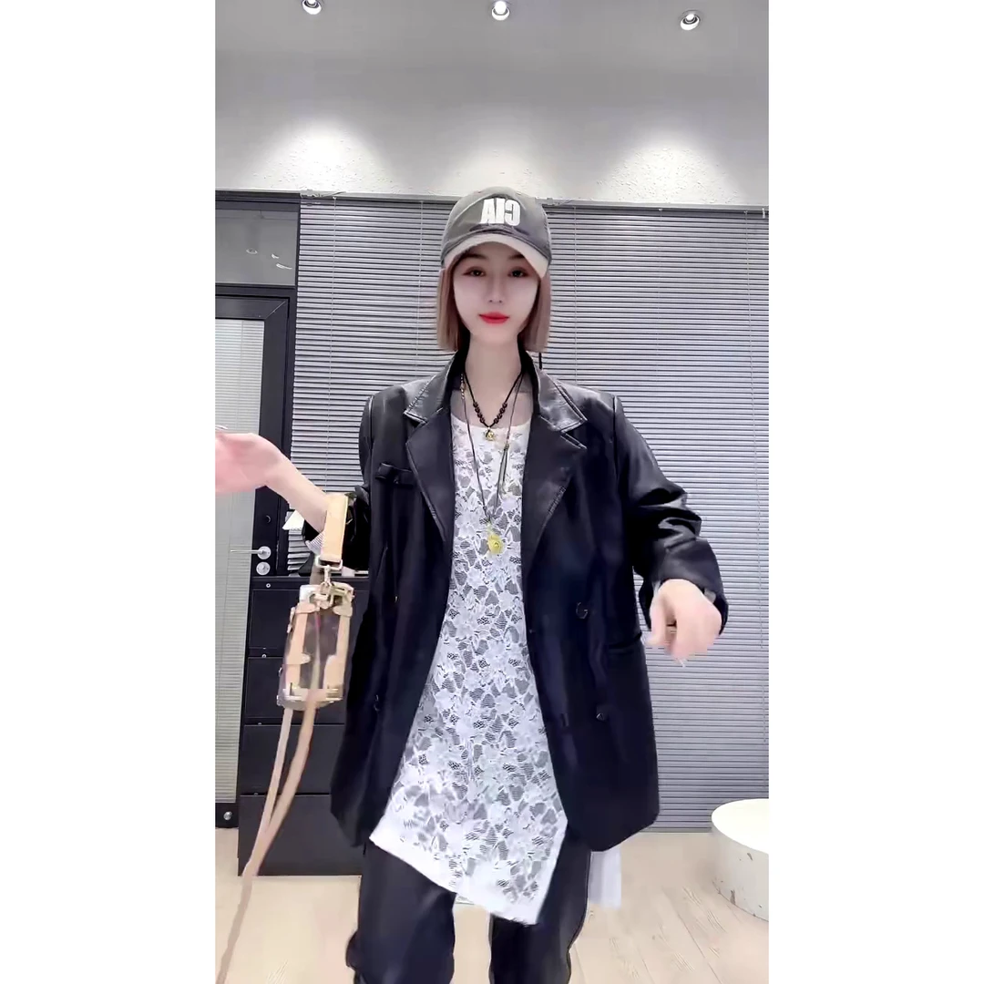春季新款休闲时尚百搭不等式下摆斜边开衩无袖蕾丝吊带