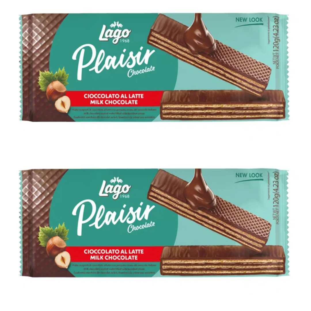【到25年11月】意大利进口LAGO爱利地巧克力威化饼干120g*2块