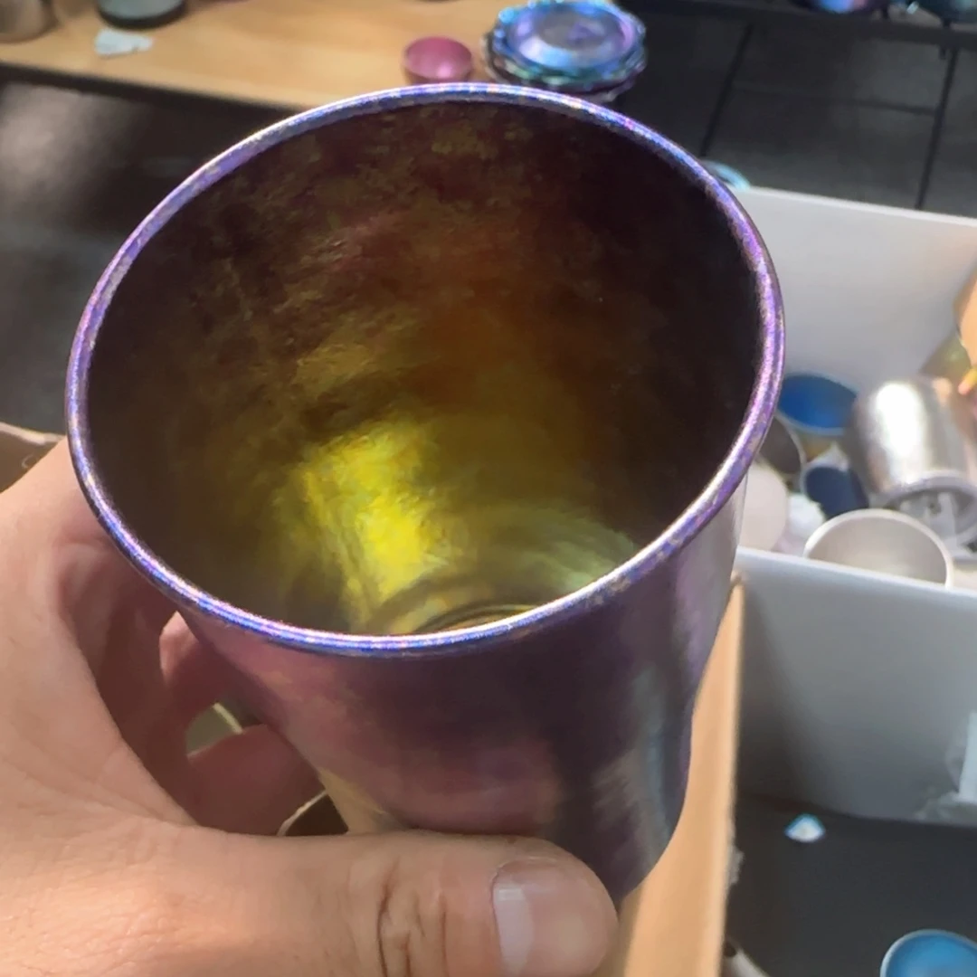 金属蓝紫色福利微瑕单层啤酒杯