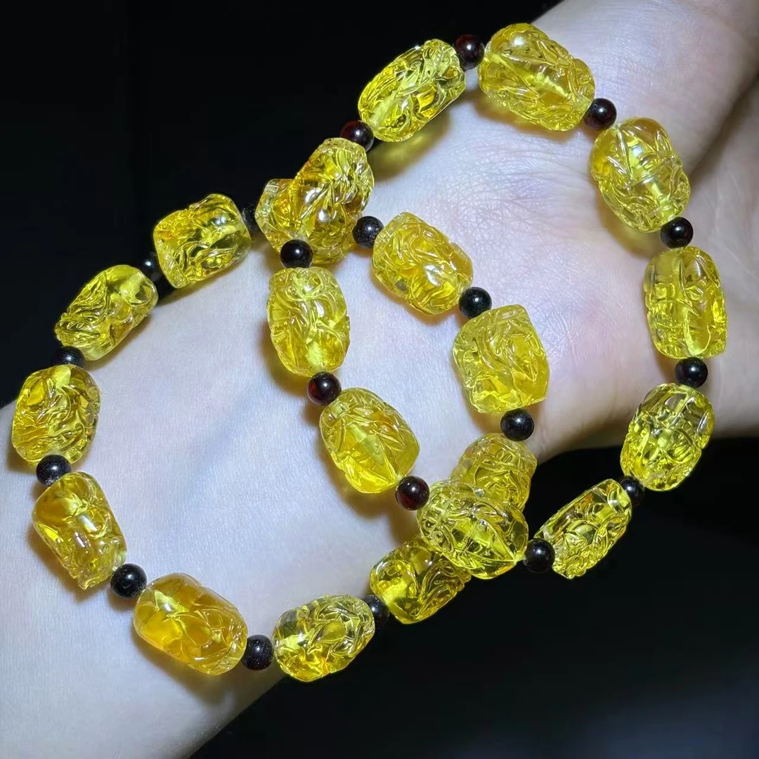 面面来财珠宝C895琥珀（金珀+血翳珀）大号貔貅手串-多样性发其一