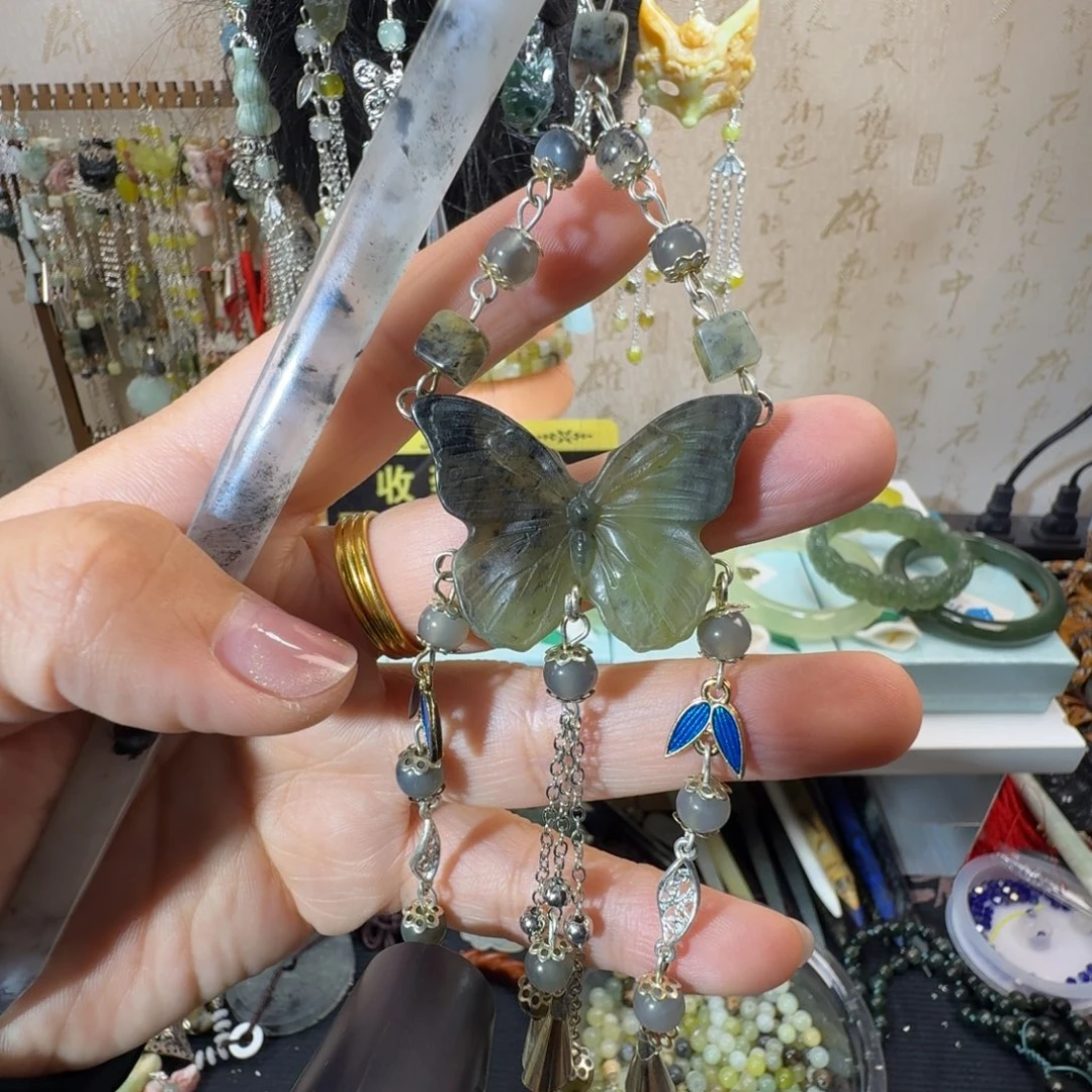 未镶嵌岫玉发饰福利款两个包邮