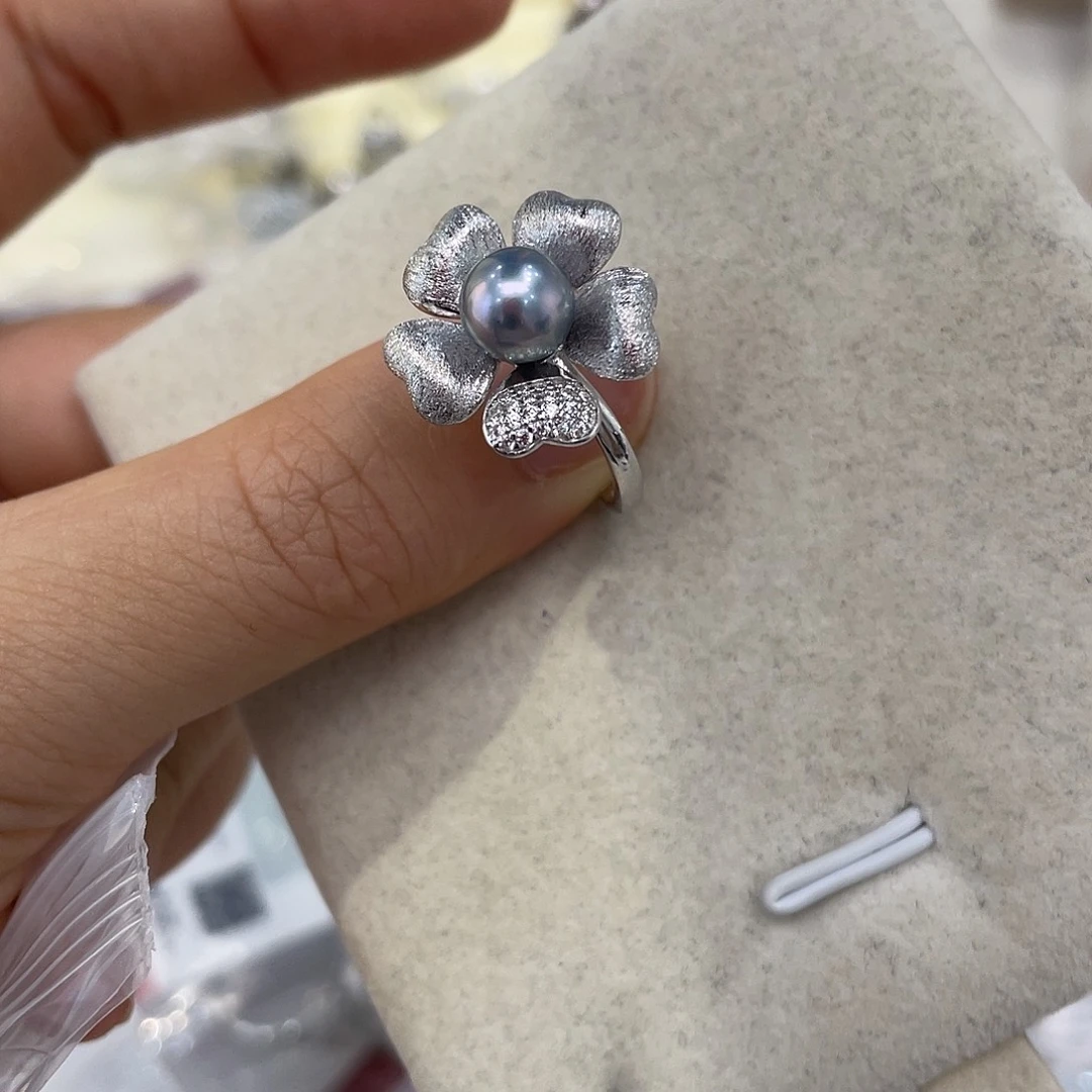 银S925镶嵌戒指海水珍珠
