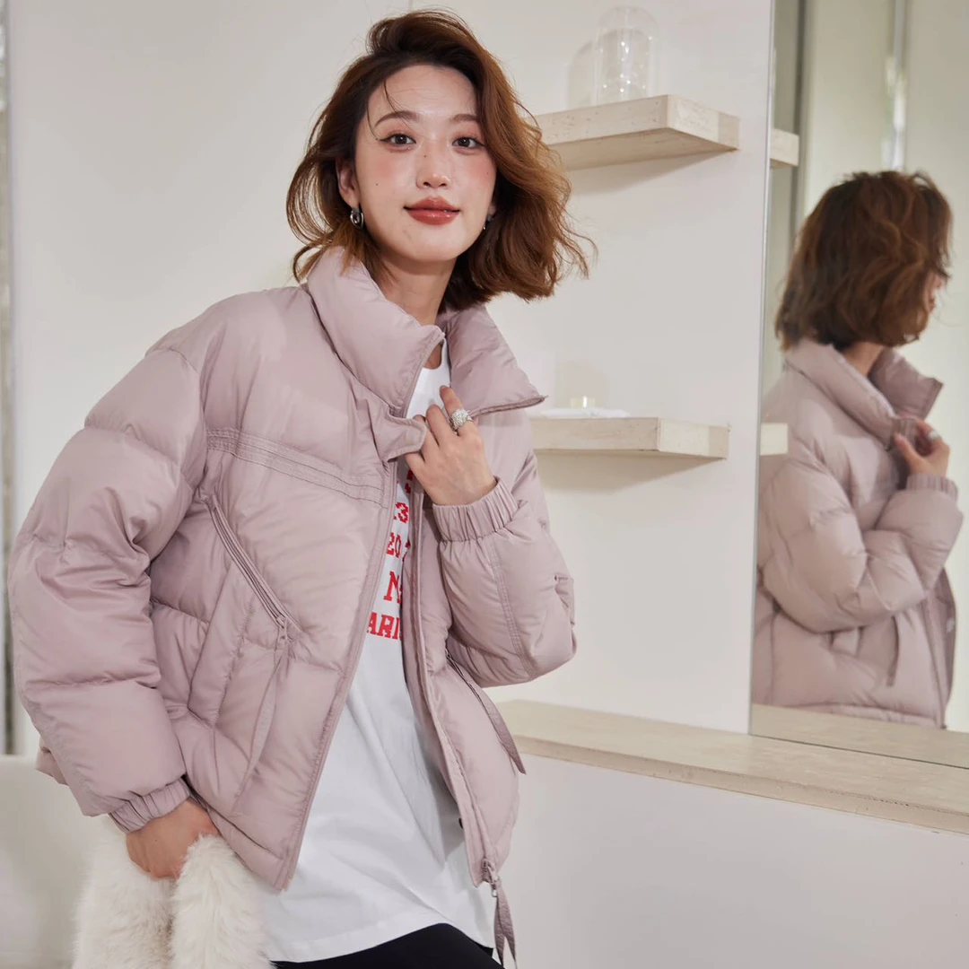 门店15&69！云朵软泡芙，90鸭绒/设计休闲零压短款羽绒服女 M13514