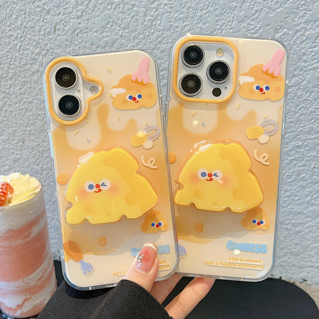 搞怪趣味奶酪支架适用iPhone15Promax苹果16手机壳14新款13亚克力