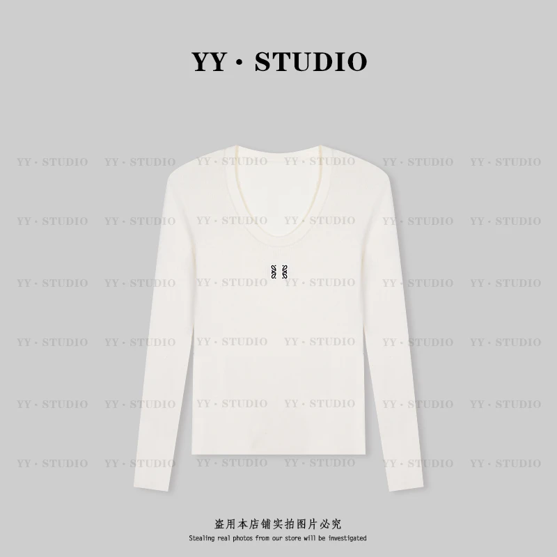 【YANYAN】春季小花标百搭U领长袖T恤上衣YY-2349