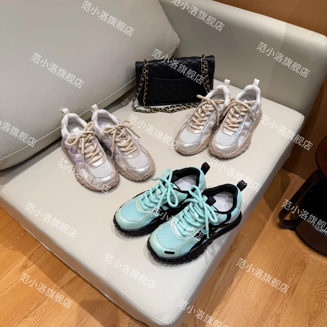 洛姐【范小洛】夏季网面暴走阿甘鞋+7cm内增高休闲百搭运动鞋德训鞋