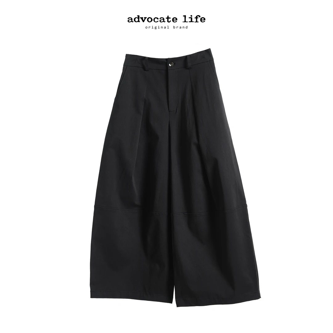 Advocatelife女款高腰西装裤时髦裤子黑色气质宽松休闲JQ163471