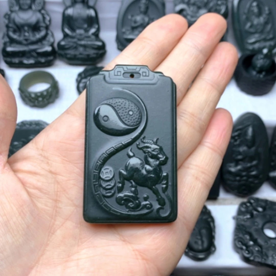 【闪购商品】和田玉颈饰未镶嵌軍*哥双面雕刻