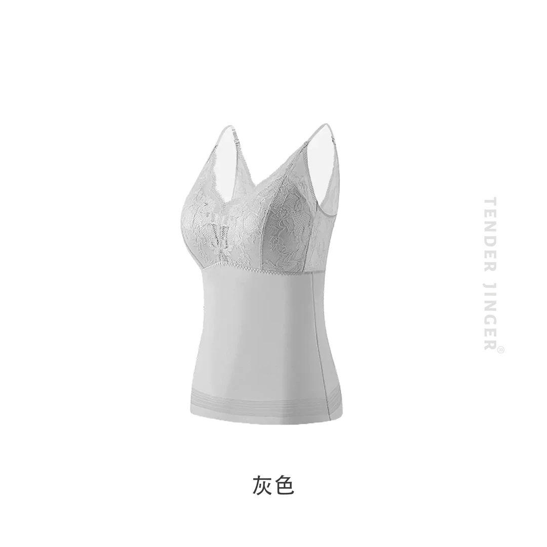法式女士打底无痕蕾丝美背吊带背心T228MYM08235