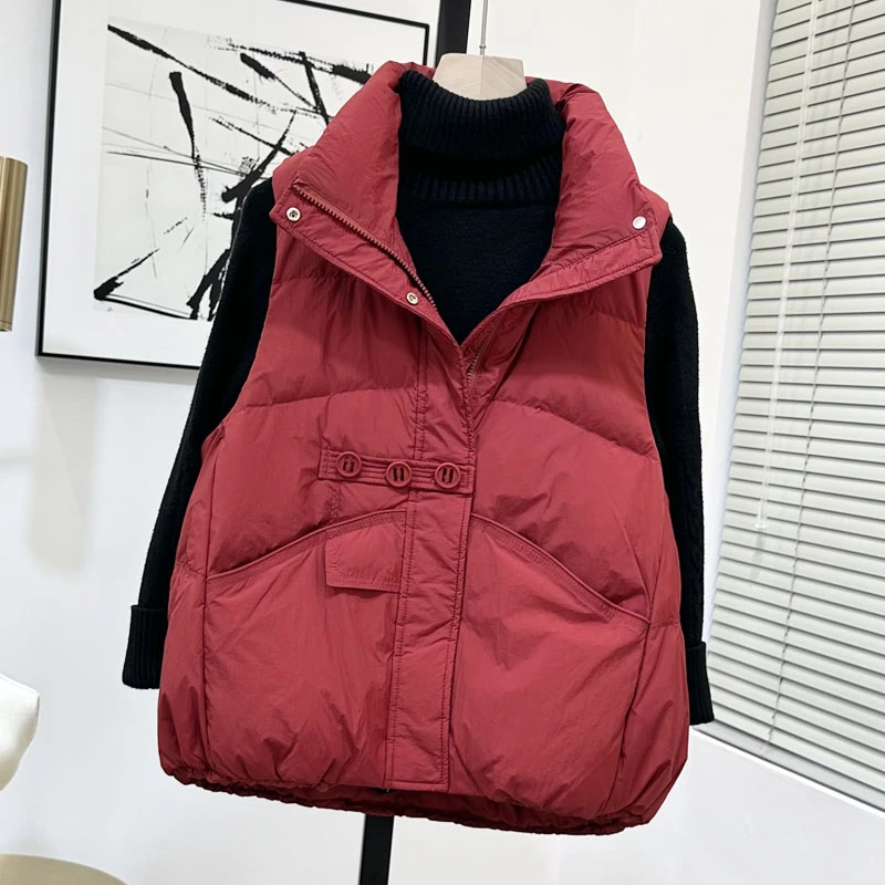 胖妹妹棉马甲女2025秋冬新款宽松立领马夹外套小个子保暖坎肩背心