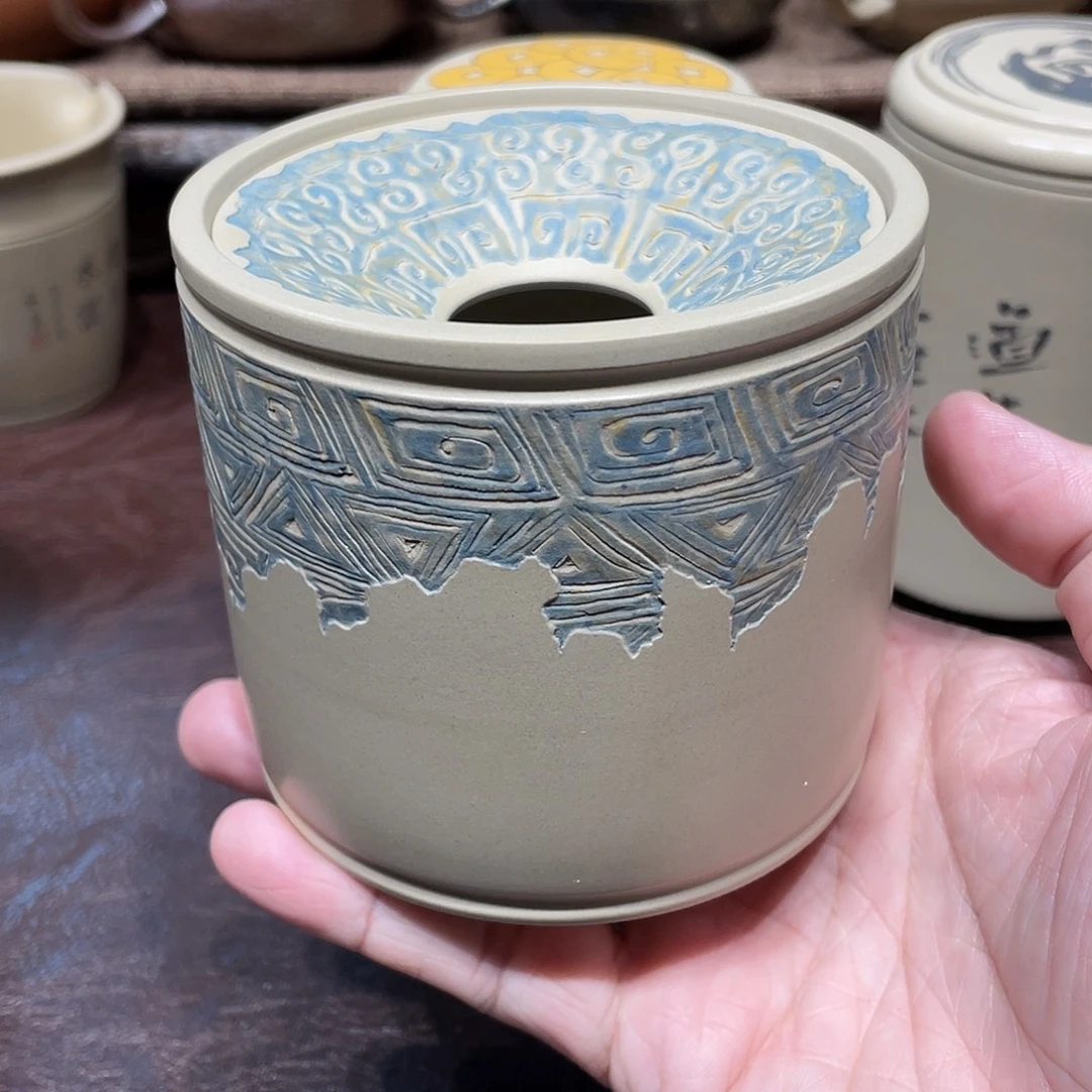 泥塑新品尝鲜小渣斗青铜纹路