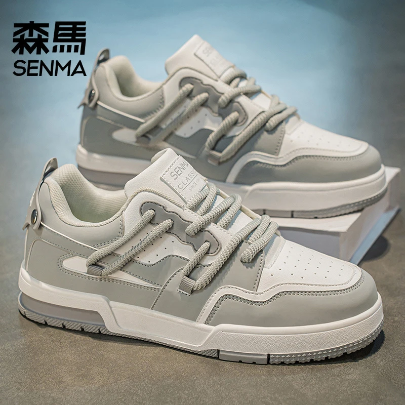 SENMA/森马男鞋春季新款百搭休闲板鞋青少年运动厚底增高小白潮鞋