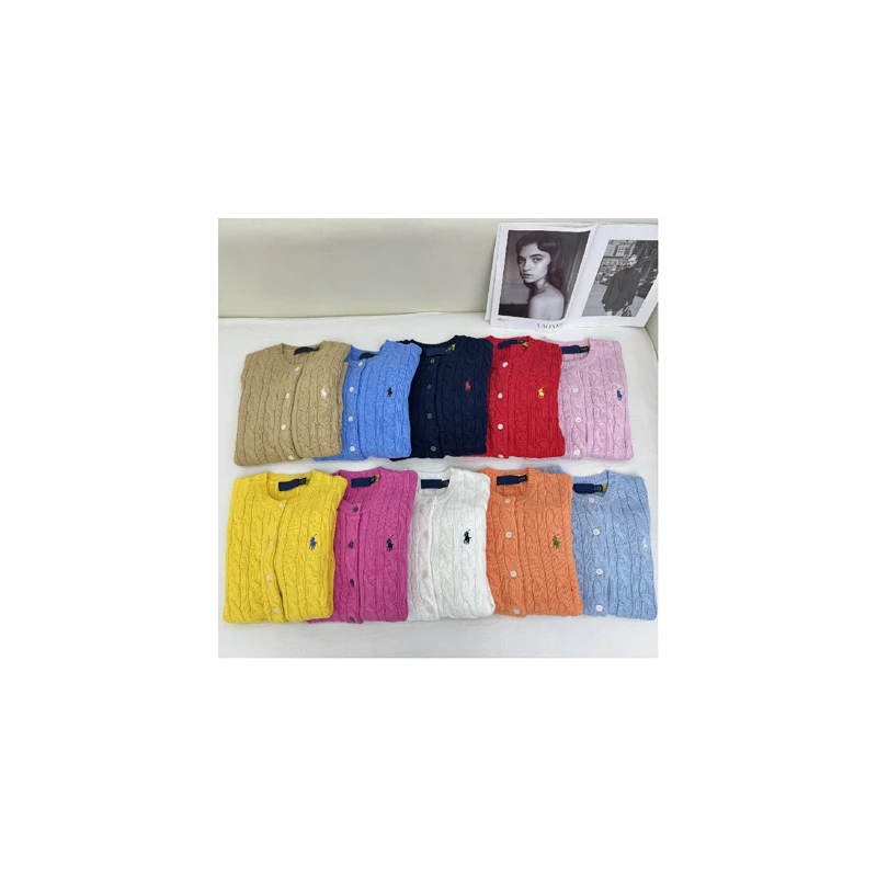 RLA02全棉大麻花针织开衫女款上衣