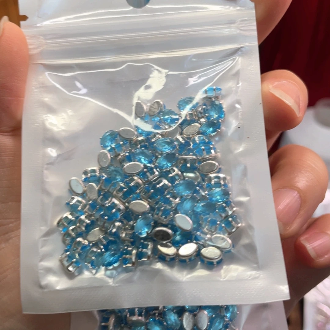 4*6mm爪椭圆蓝约100pcs手工半成品