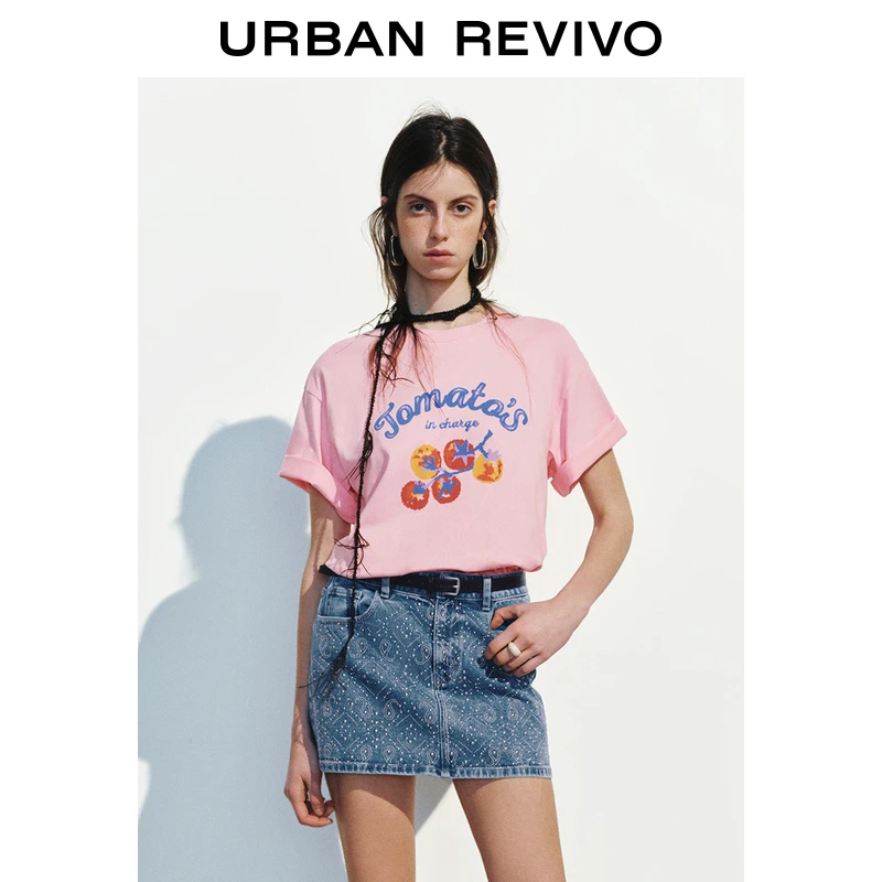 UR2025秋季新款女装趣味休闲图案棉质短袖T恤UYL450063