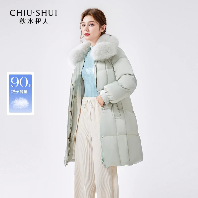 【丽公主】秋水伊人高级中长款羽绒服冬季装狐狸毛624409A150393