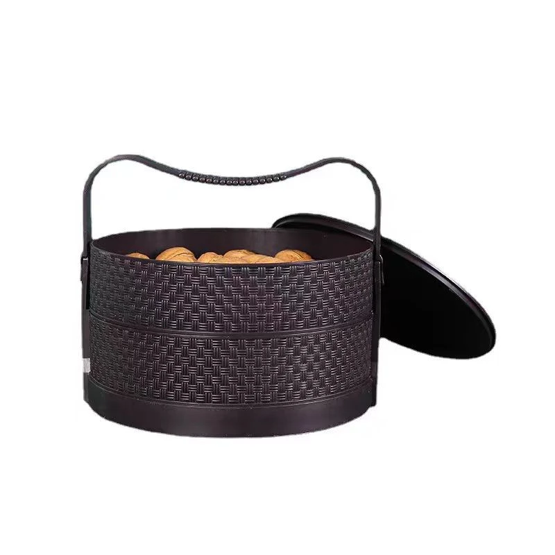 F258古风礼品包装盒多层糕点礼品提篮塑料手提袋伴手礼盒