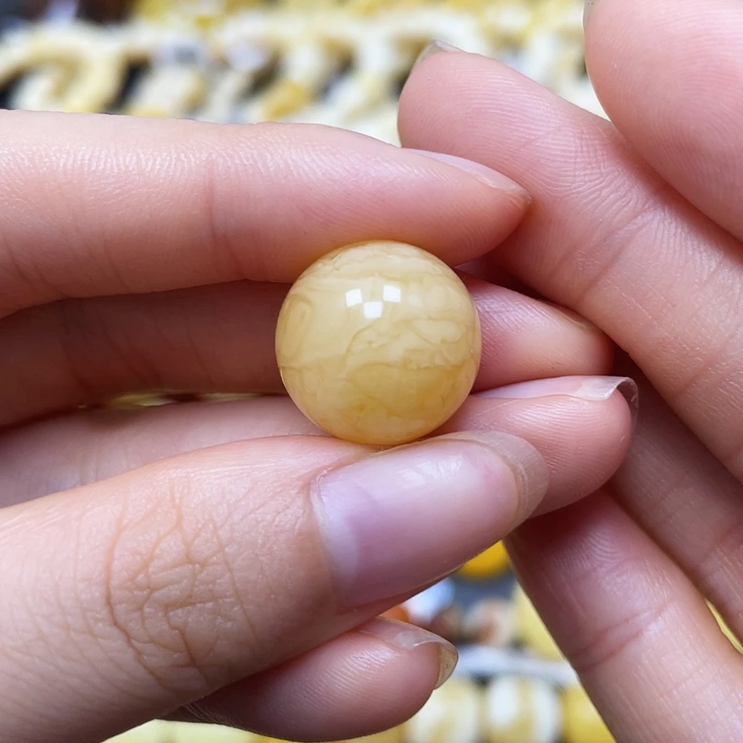 未镶嵌蜜蜡裸石圆珠15.6mm