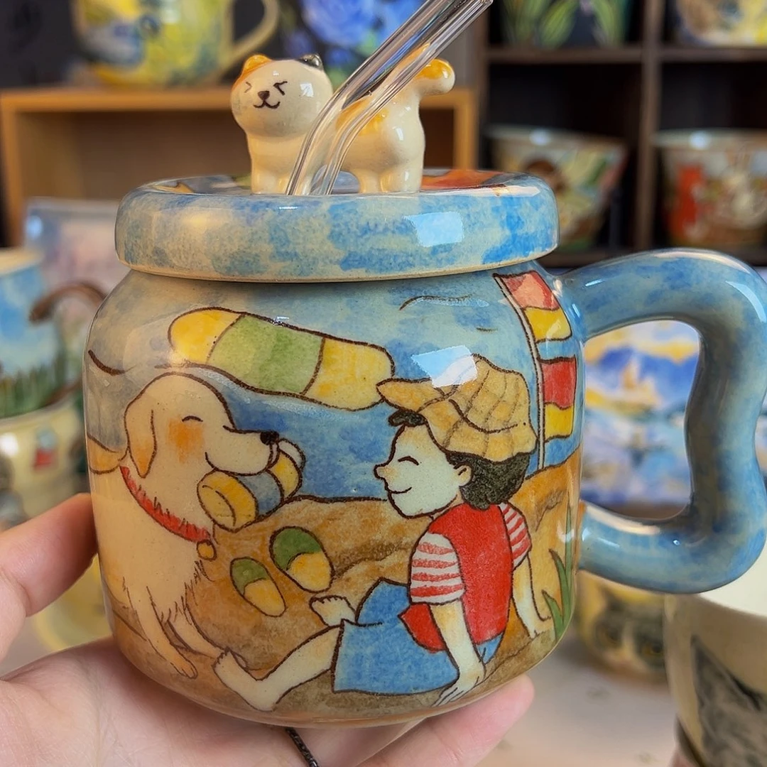 原创手绘高温釉下彩