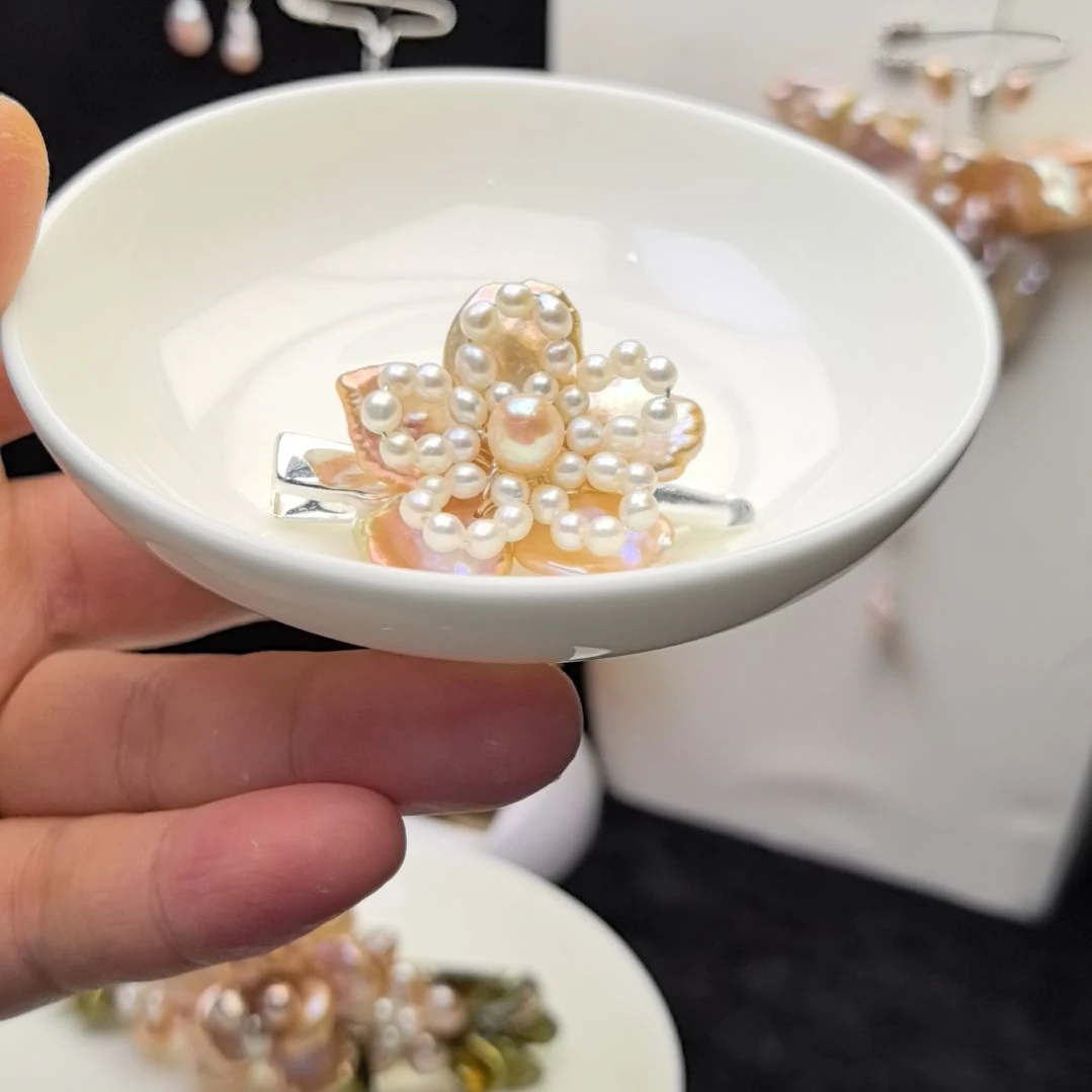 颈饰淡水珍珠未镶嵌鸭嘴夹