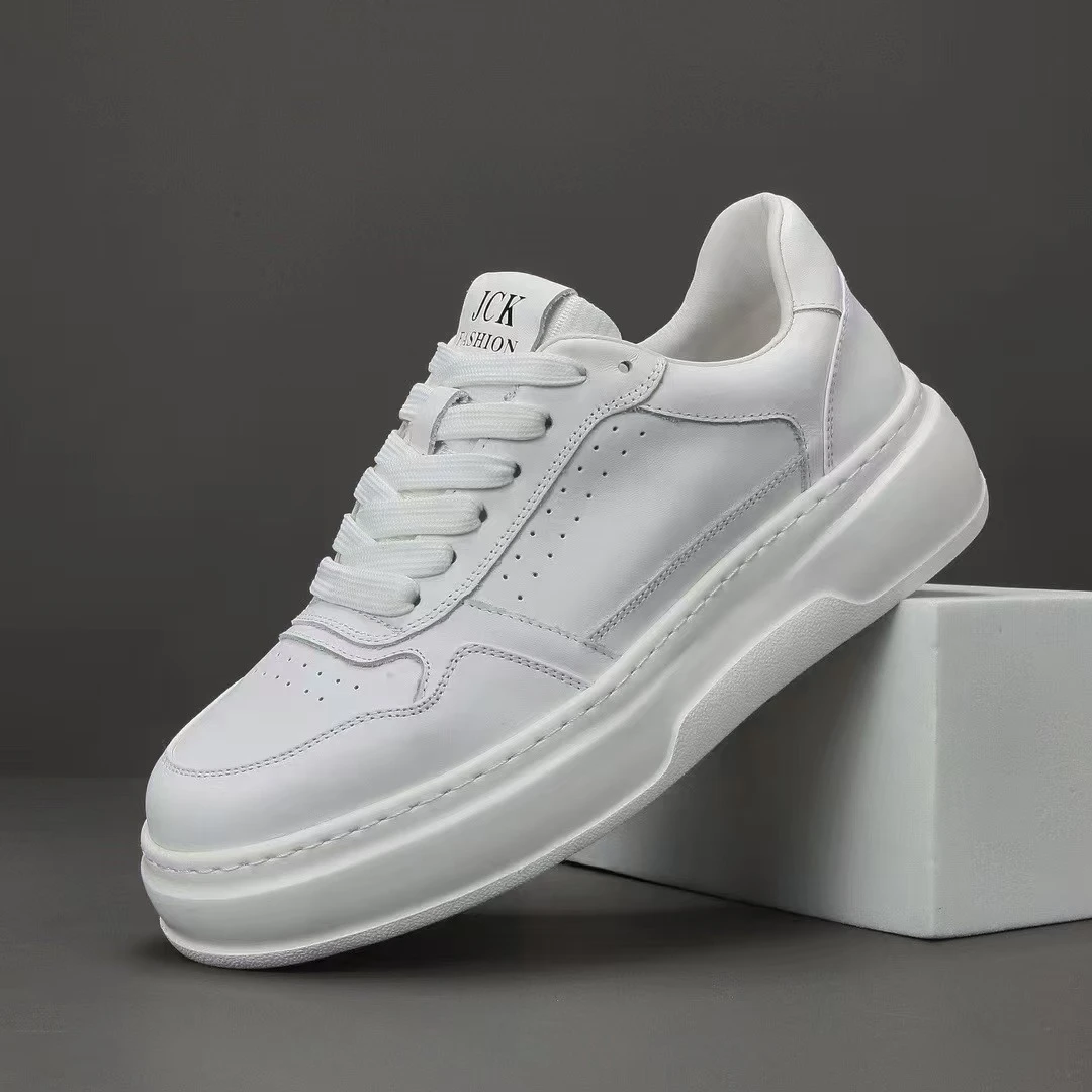 2024男士新款板鞋试试潮流百搭厚底小白鞋软底舒适男鞋白色潮鞋