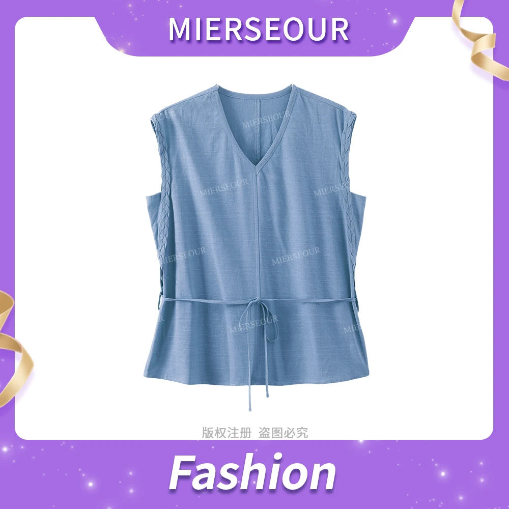 【费里曼岛】高智感简约设计无袖衬衫3120