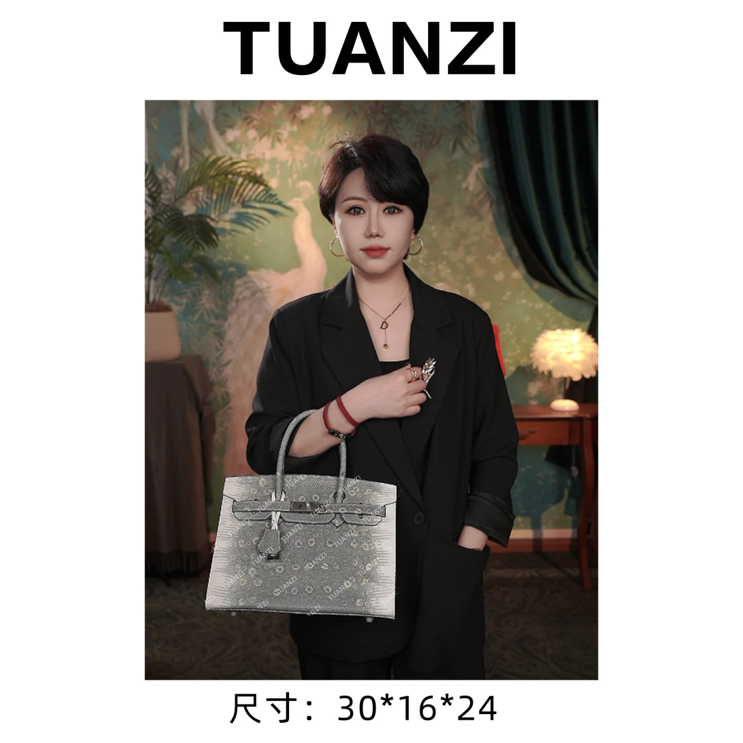 【限·定】大马SO限定铂30头层牛皮蜥蜴纹手提女包 XKY-3898-原花色