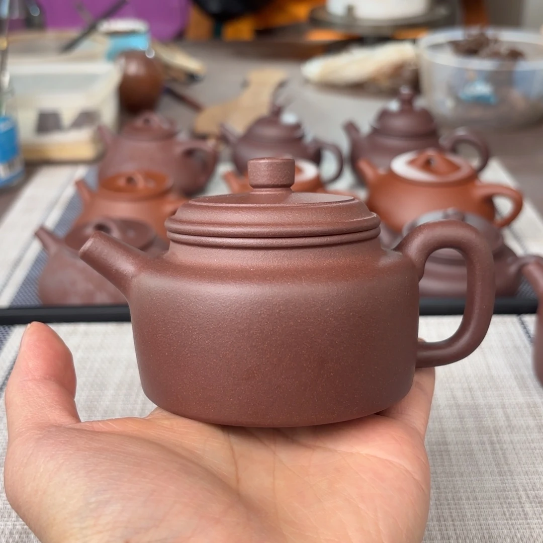 紫砂茶壶半手工老紫泥德钟壶200cc