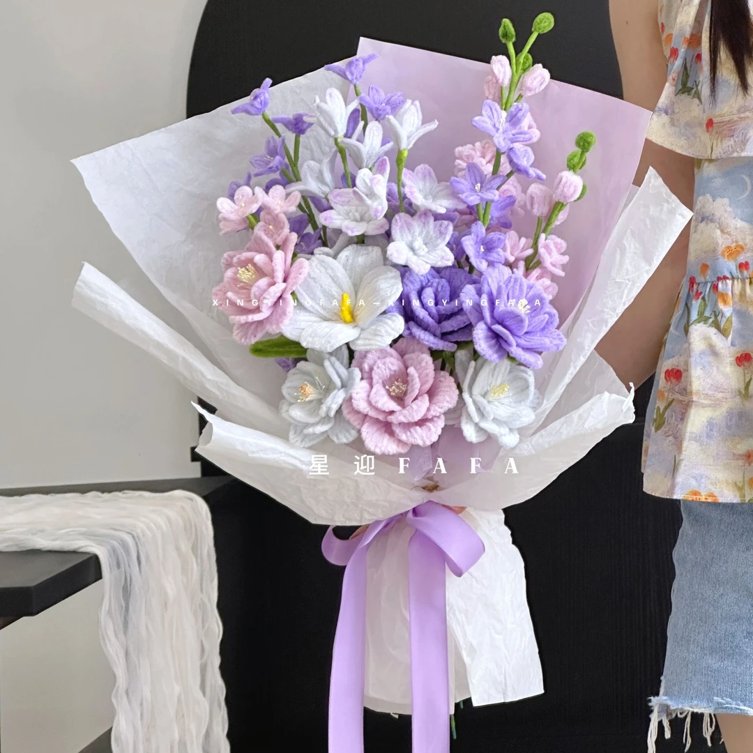 新品【紫色序曲】材料｜扭扭棒自制七夕节花束送女友送朋友生日礼物