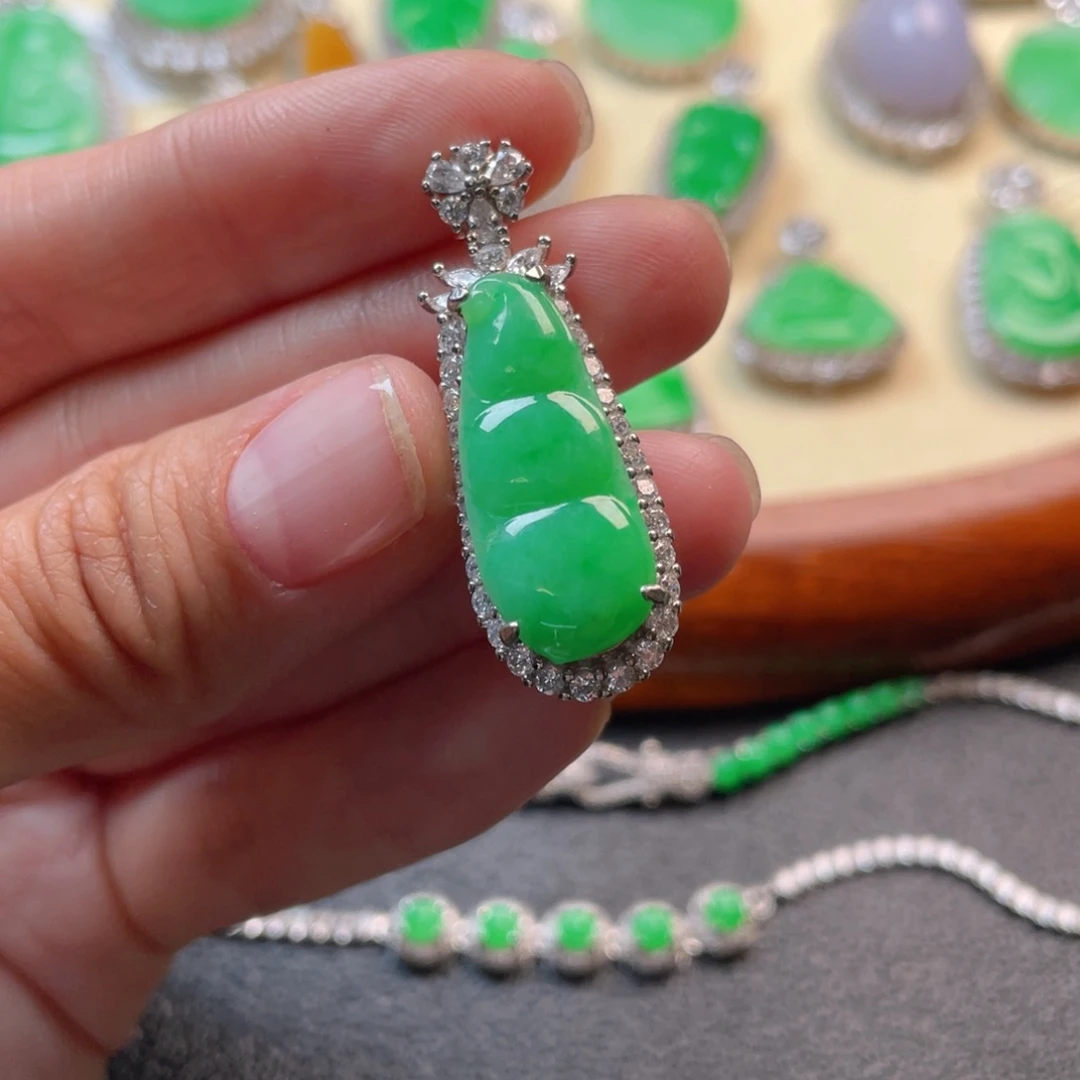 翡翠吊坠(不含链)银S925镶嵌