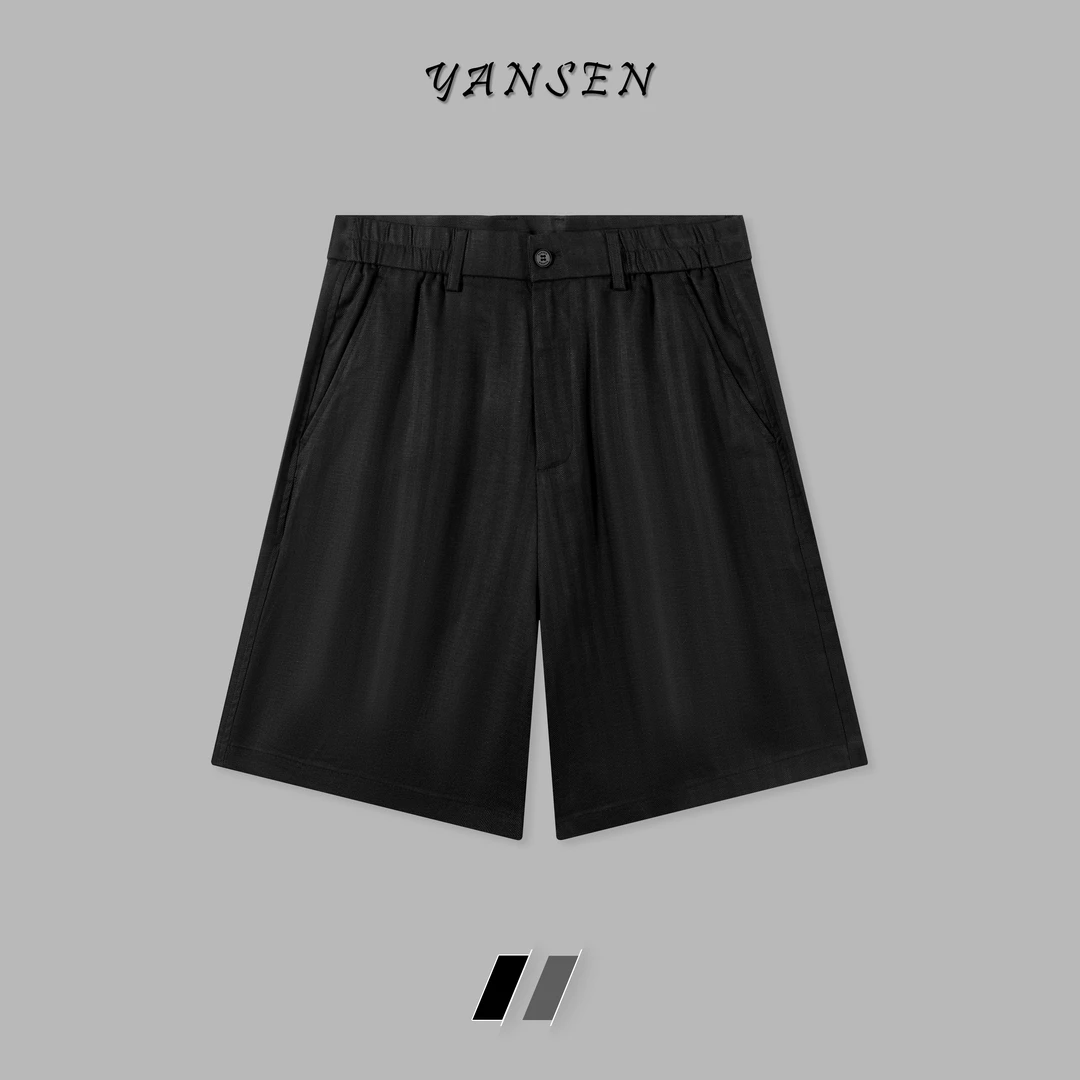 【黑标系列】天丝亚麻定制面料纯色纹理感休闲短裤 YSX012