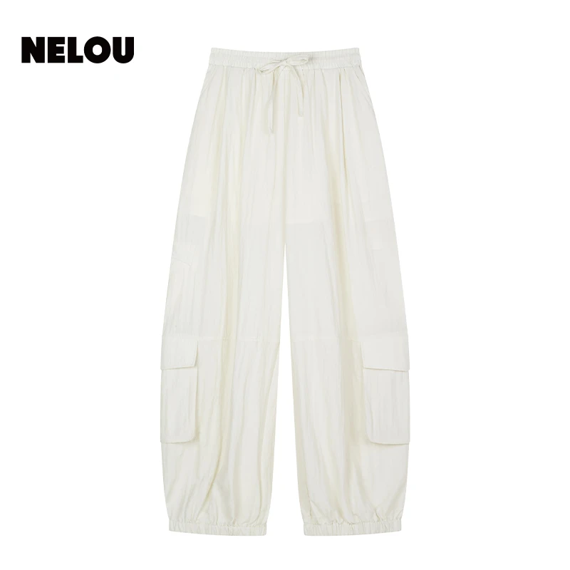 NELOU徙痕裤子 夏季新款设计感女裤知性风衣服