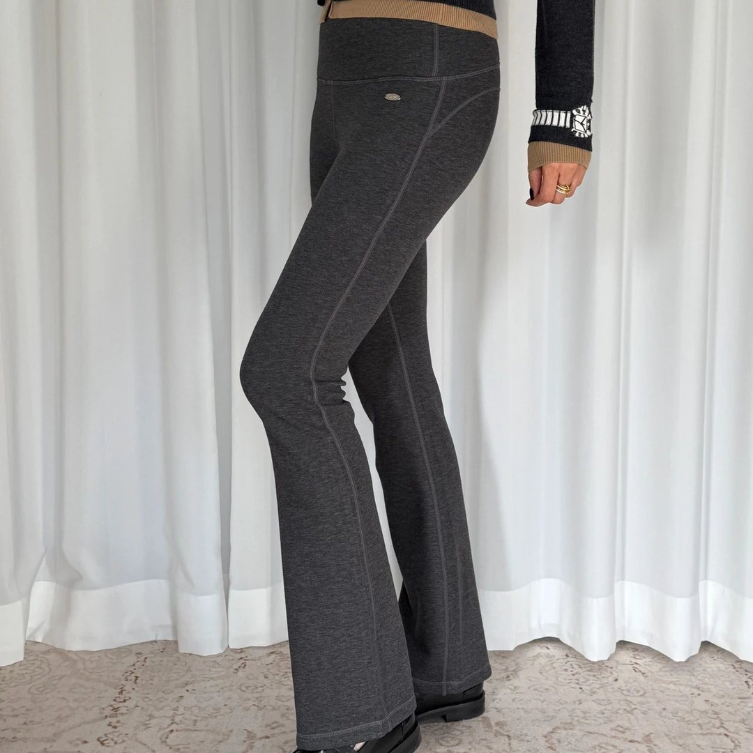 【SIEW】25秋冬新款高弹绵羊毛针织微喇修身针织裤