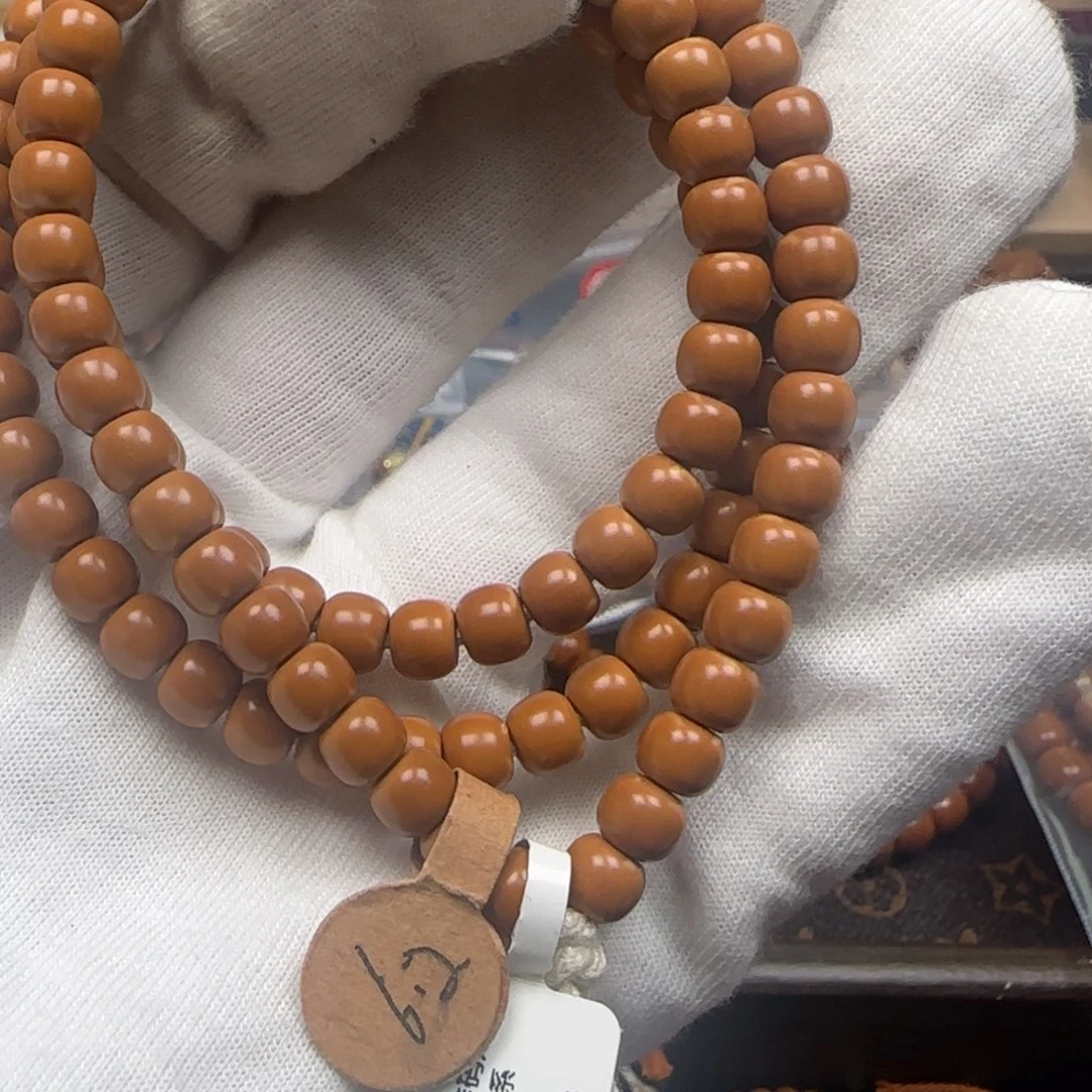 橄榄核手串老挝长串极限弧微白福利6.2mm