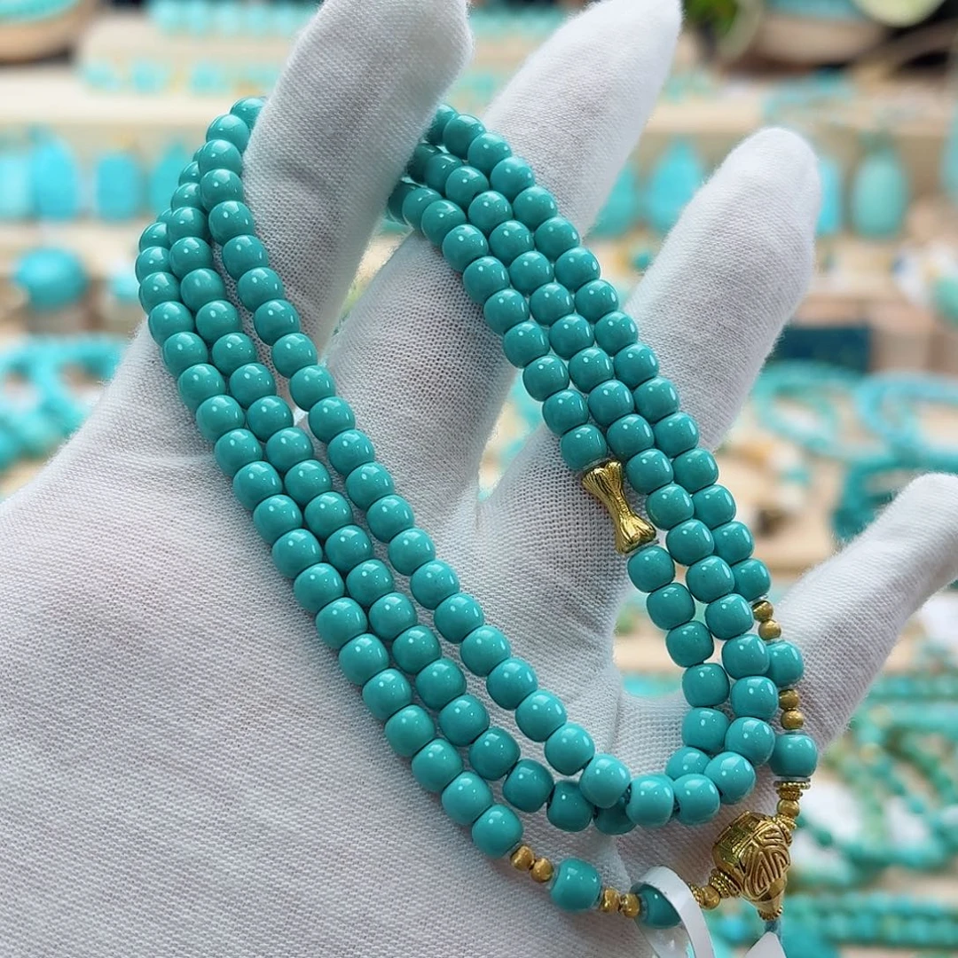 绿松石18K金镶嵌珠宝奇石