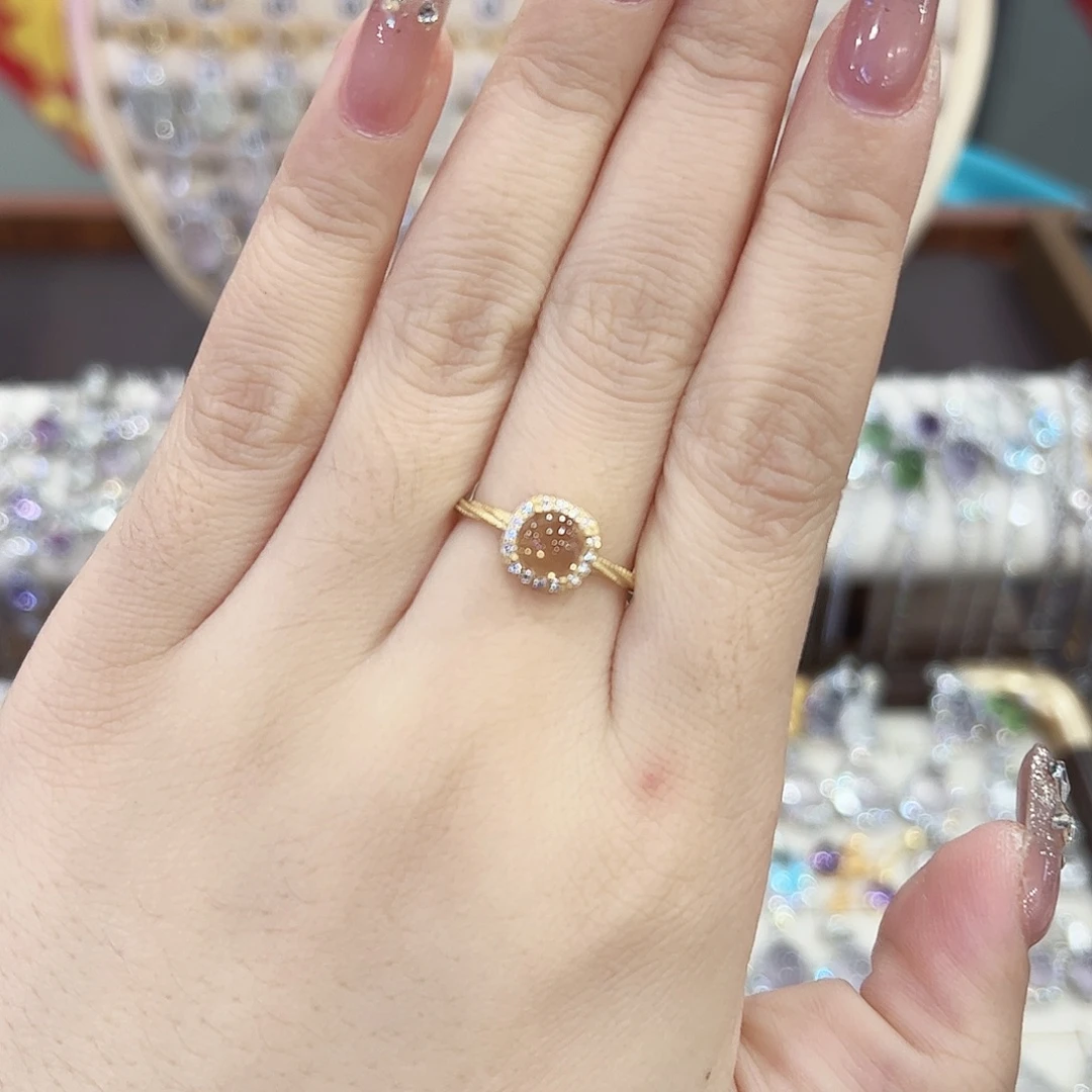 黄晶戒指银S925镶嵌